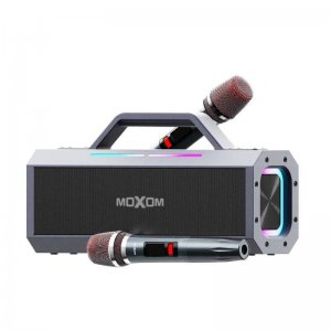 Ασύρματο Ηχείο Karaoke Moxom 150W – Bluetooth 5.3, 2 Μικρόφωνα &amp; RGB Φωτισμός - Φορητό Σύστημα για Πάρτι &amp; Εκδηλώσεις
