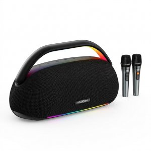 Ασύρματο Ηχείο Karaoke Moxom 400W – Με 2 Μικρόφωνα &amp; RGB Φωτισμό - Bluetooth 5.3, Μπαταρία 30000mAh, HiFi Sound, Φορητό