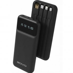 Power Bank 10000mAh – Ταχεία Φόρτιση &amp; Ενσωματωμένα Καλώδια - LED Οθόνη, 4 σε 1, Λεπτός Σχεδιασμός για Κινητά &amp; Tablet