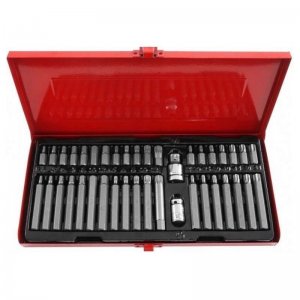 Σετ 40τμχ Μύτες Torx, Allen &amp; XZN Spline 30/75mm με Αντάπτορες 3/8 &amp; 1/2 - Επαγγελματική Εργαλειοθήκη Κατσαβιδιού σε Μεταλλική Κασετίνα