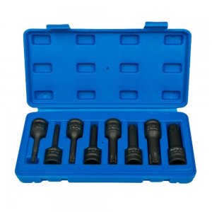 Σετ Μύτες Torx Αέρος T30-T80 8τμχ με Αντάπτορα 1/2 για Μπουλονόκλειδο - Εργαλεία Συνεργείου Υψηλής Αντοχής Cr-Mo