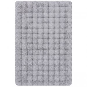 Απαλό Ανάγλυφο Χαλί 180x220cm – Ζεστή Αίσθηση &amp; Μοναδική Υφή - Ιδανικό για Σαλόνι, Υπνοδωμάτιο, Διάδρομο Γκρι