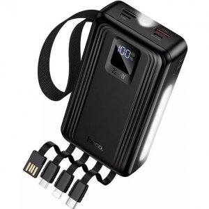 Power Bank 20000mAh – Ταχεία Φόρτιση 22.5W - Ενσωματωμένα Καλώδια, Power Delivery, LED Οθόνη &amp; Φακός, 2x USB-A