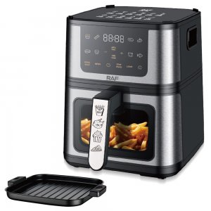 Φριτέζα Αέρος &amp; Grill - 2 σε 1 με 5L &amp; 2200W - Υγιεινό Μαγείρεμα, Ψηφιακή Οθόνη, Πολλαπλά Προγράμματα, Γρήγορο Ψήσιμο