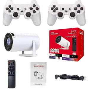 Mini Προβολέας Android 11 – 4K Home Cinema &amp; Gaming - WiFi, Bluetooth, 2 Χειριστήρια, 180° Περιστροφή, 130 ίντσες, HDMI