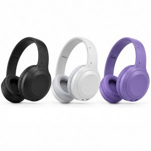 Ασύρματα Ακουστικά Over-Ear – Bluetooth 5.3 &amp; LED Φωτισμός - Εμβέλεια 20m, Ενσύρματη AUX, Μικρόφωνο, Μαύρο, Λευκό, Μωβ