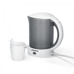 Ηλεκτρικός Βραστήρας Ταξιδίου 0.6L – 650W - Compact με 2 Ποτήρια &amp; 2 Κουταλάκια, Ιδανικός για Γραφείο &amp; Διακοπές