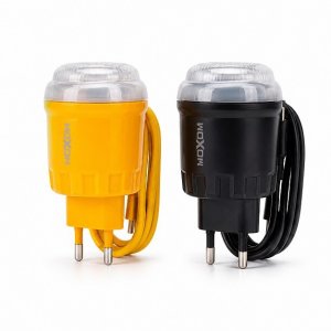 Φορτιστής Αυτοκινήτου 25W PD + 18W QC με Ενσωματωμένο Καλώδιο USB-C &amp; Θύρα USB-A - Ταχεία Φόρτιση, LED Φως, Μαύρος &amp; Κίτρινος