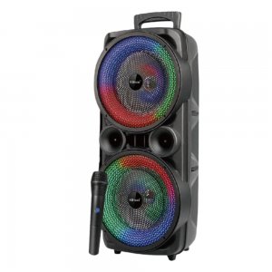 Φορητό Ηχείο Bluetooth Dual 8″ – Για Πάρτυ &amp; Karaoke με Ασύρματο Μικρόφωνο - RGB Φωτισμός, USB, AUX, TF Card