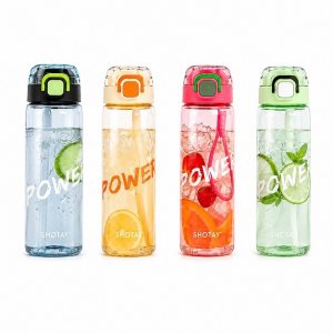 Παγούρι Νερού 600ml με Καλαμάκι, Flip-Top Καπάκι &amp; Λαβή Μεταφοράς