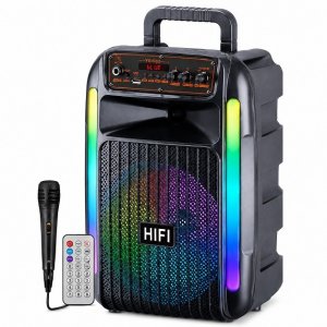 Ηχείο Bluetooth Karaoke – RGB Φωτισμός &amp; Μικρόφωνο - Bluetooth 5.3, USB/TF, FM και Επαναφορτιζόμενη Μπαταρία