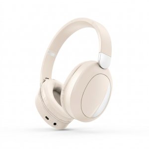 Ασύρματα Ακουστικά Bluetooth 5.4 – HiFi Ήχος &amp; Extra Bass - Άνετα Over Ear Ακουστικά για Μουσική, Gaming &amp; Τηλεργασία - Μπεζ