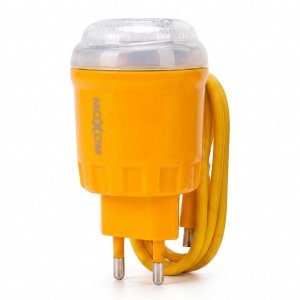 Φορτιστής Αυτοκινήτου 25W PD + 18W QC με Ενσωματωμένο Καλώδιο USB-C &amp; Θύρα USB-A - Ταχεία Φόρτιση, LED Φως Κίτρινος