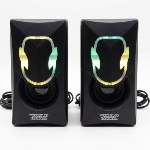 Ηχεία Υπολογιστή 6W - RGB LED Φωτισμός &amp; Στερεοφωνικός Ήχος - USB &amp; AUX 3.5mm για Gaming, Μουσική &amp; Ταινίες