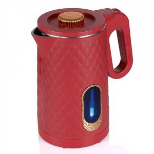 Ηλεκτρικός Βραστήρας - 2L 1500W για Γρήγορο &amp; Ακριβές Βράσιμο - LED, Ρύθμιση Θερμοκρασίας, Περιστρεφόμενη Βάση Κόκκινο