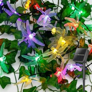 Ηλιακά Φωτάκια - 5m RGB λιβελούλες, 20 LED, Ηλιακό Πάνελ &amp; IP44