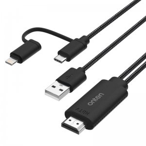 Καλώδιο Lightning / USB-C σε HDMI 2K, 1.8m - Σύνδεση κινητού σε τηλεόραση, οθόνη ή προβολέα