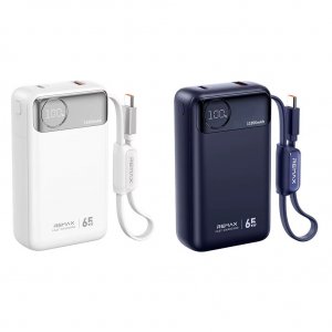 Power Bank 11850mAh 65W PD - Ταχεία Φόρτιση με Ενσωματωμένο Καλώδιο USB-C &amp; Οθόνη LED για Laptops, Tablets &amp; Smartphones
