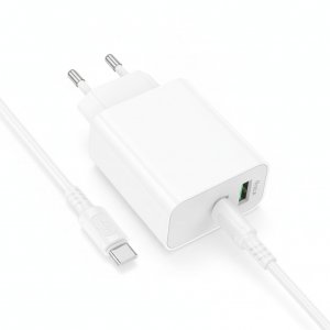 Φορτιστής Τοίχου 30W - USB-C PD &amp; USB-A QC 3.0, Λευκός, C-C