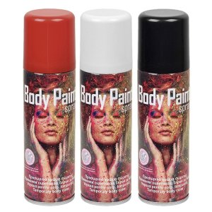 Σπρέι Χρώμα Σώματος Halloween Body Paint 125ml, Προσωρινό Χρώμα για Μακιγιάζ Τρόμου, Κόκκινο, Λευκό ή Μαύρο