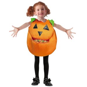Στολή Μπεμπέ Κολοκύθα Halloween με Θήκη για Γλυκά, Βρεφική Στολή Halloween Πορτοκαλί, Αποκριάτικη Στολή για Μωρά