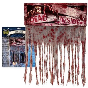 Κουρτίνα Τρόμου Halloween Διακοσμητική Dead Inside με Ματωμένο Ύφασμα, 130x90cm, Διακόσμηση Πόρτας