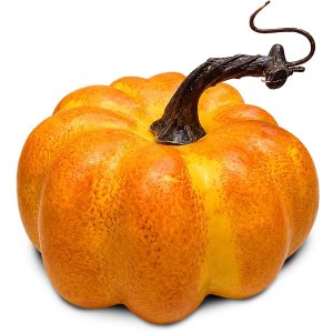 Σετ 2 Διακοσμητικές Κολοκύθες Halloween Πλαστικές Πορτοκαλί με Καφέ Κοτσάνι 13x11cm, Διακόσμηση Τραπεζιού και Βιτρίνας