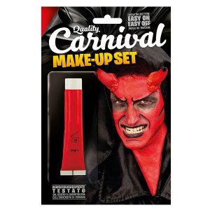 Βαφή Προσώπου Halloween σε Σωληνάριο Κόκκινο, Μακιγιάζ για Διάβολο, Δαίμονα και Μεταμφίεση