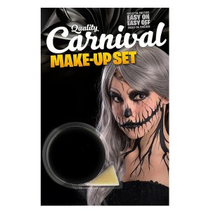 Μακιγιάζ Halloween σε Βάζο Μαύρο 10gr με Σφουγγαράκι για Σκελετό, Νεκροκεφαλή και Μεταμφίεση