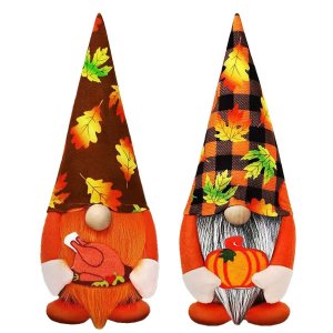 Διακοσμητικός Νάνος Gnome Φθινοπωρινός με Κολοκύθα Halloween, Στέκεται Όρθιος, 33cm, Φθινοπωρινή Διακόσμηση
