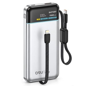 Power Bank 10000mAh - Γρήγορη φόρτιση 22.5W, Ενσωματωμένα Διπλά Καλώδια και Ψηφιακή Οθόνη LED