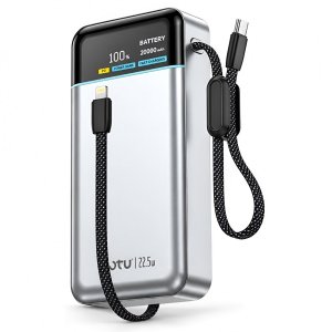Power Bank 20000mAh με Γρήγορη Φόρτιση 22.5W - Ενσωματωμένα Καλώδια &amp; Ψηφιακή Οθόνη LED