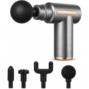 Πιστόλι Μασάζ Fascial Massage Gun 30W - 5 Ταχύτητες &amp; 4 Κεφαλές - Κρουστικό Μασάζ Βαθιών Ιστών, Αθόρυβο &amp; Επαναφορτιζόμενο