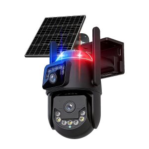 Ηλιακή Κάμερα Ασφαλείας 4G με Διπλό Φακό 8MP &amp; AI Ανίχνευση Κίνησης - Νυχτερινή Όραση, Έλεγχος από Smartphone
