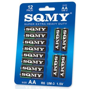 Extra Heavy Duty AA Μπαταρίες, 1.5V, SQMY, 12 τεμάχια