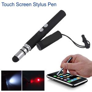 Touch Screen Stylus Pen με Φακό led και laser Pointer για όλες τις Οθόνες Αφής