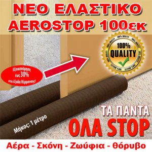 Νέο Έξυπνο Διπλό ΑΕΡΟΣΤΟΠ Πόρτας με μήκος 100εκ &amp; Ελαστικό Ύφασμα - Καφέ