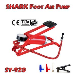 Ισχυρή Τρόμπα Αέρος Ποδιού με Μανόμετρο 100 psi - 7 bar SHARK SY-920 Μεταλλική