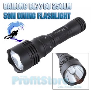 Αδιάβροχος Καταδυτικός Φακός CREE LED 250LM 10m BAILONG-BL-7760