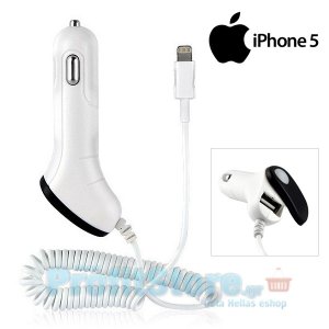 Φορτιστής Αυτοκινήτου για iPhone 5,5s 2100mAh με επιπλέον θύρα USB EKA-C12-I5