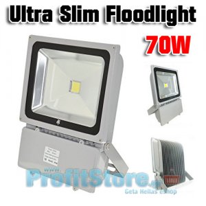 Slim Προβολέας LED 70W - Αδιάβροχος IP65 Υψηλής Απόδοσης - 80 οικονομία