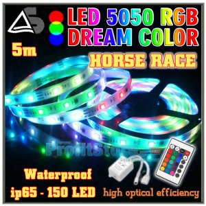 Σετ Αδιάβροχη Ταινία LED 5m DREAM COLOR RGB 5050SMD 12V με τηλεχειριστήριο