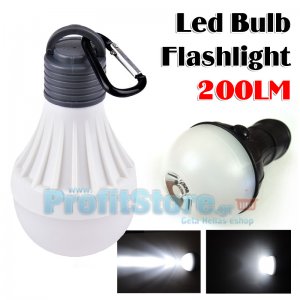 Φακός LED 2 σε 1 Υψηλής Φωτεινότητας 200LM σε Σχήμα Λυχνίας