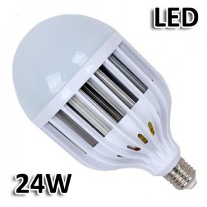 Λάμπα Γίγας LED E27 24W με Ψήκτρα από Κράμα Αλουμινίου - Ψυχρό Φως