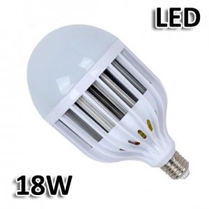 Λάμπα Γίγας LED E27 18W με Ψήκτρα από Κράμα Αλουμινίου - Ψυχρό Φως