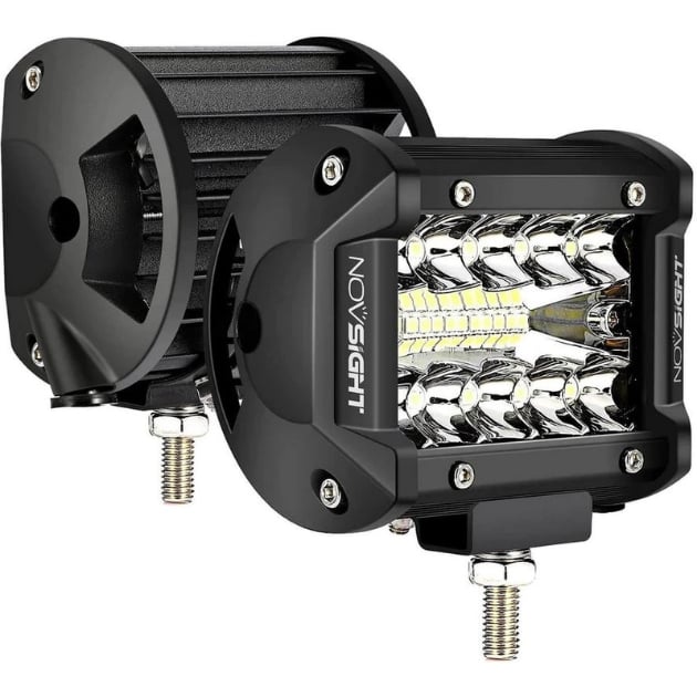 Novsight Σετ 2 Mini Προβολείς LED Λευκού Φωτισμού με 40SMD - 120W 10-30V 6000-6500K - Μαύρο
