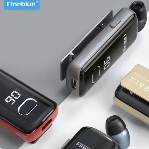 andsfree Ακουστικό Bluetooth με Επεκτεινόμενο Καλώδιο Fineblue F580 Κόκκινο
