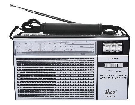 Επιτραπέζιο Retro Ραδιόφωνο FP-1823U FM/AM/SW/USB/SD/TF Ασημί