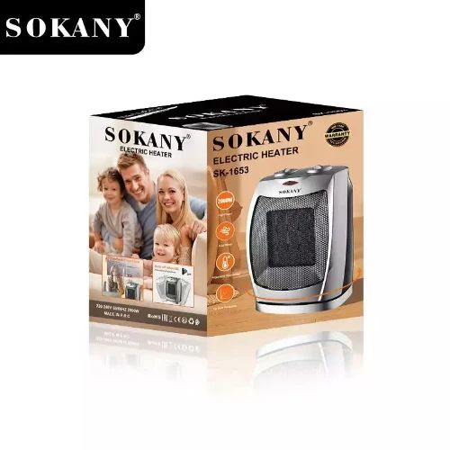 Sokany Κερααμικό Ηλεκτρικό Αερόθερμο Δαπέδου 2000W με 2 Βαθμίδες Θέρμανσης - Πλέγμα Ασφαλείας & Λειτουργία Περιστροφής
