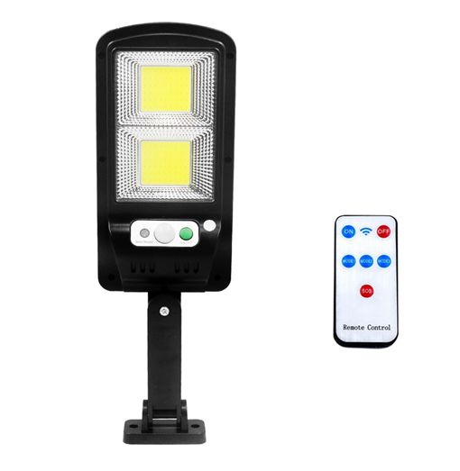 Αδιάβροχο Επιτοίχιο Ηλιακό Φωτιστικό LED 100W 1 LED COB με 3 Λειτουργίες Φωτισμού Αισθητήρα Κίνησης και Τηλεχειριστήριο Jortan